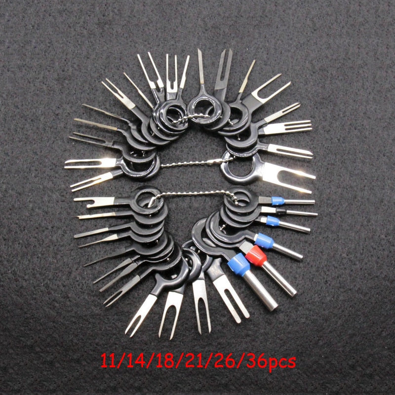 36pcs Car Terminal Removal Kit Wiring Crimp Connector Pin Extractor Puller Terminal Repair Professional Tools