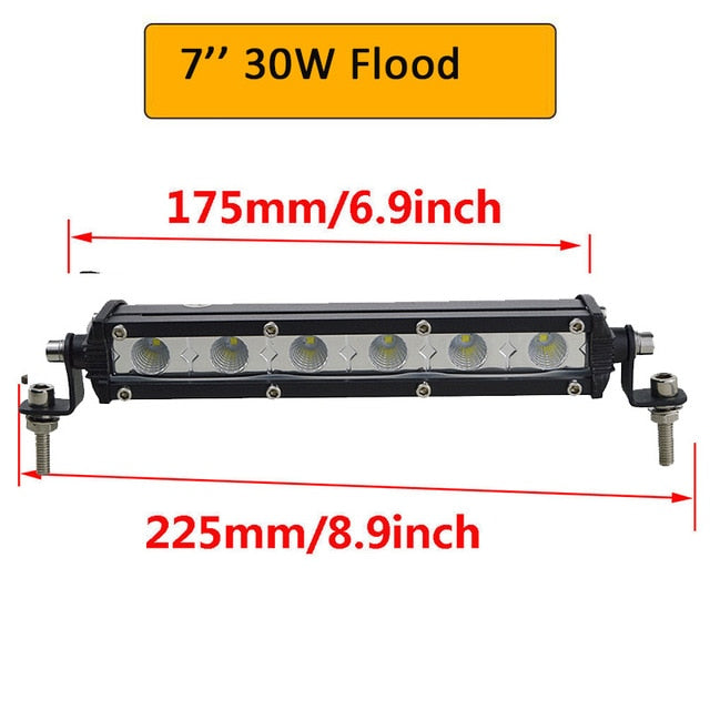 Auxtings Slim LED Light Bar Single Row 7" 13" 20" 25" 32" 38'' inch 90W 120W 150W 180W For SUV 4X4 Off Road LED Work Light Lamp