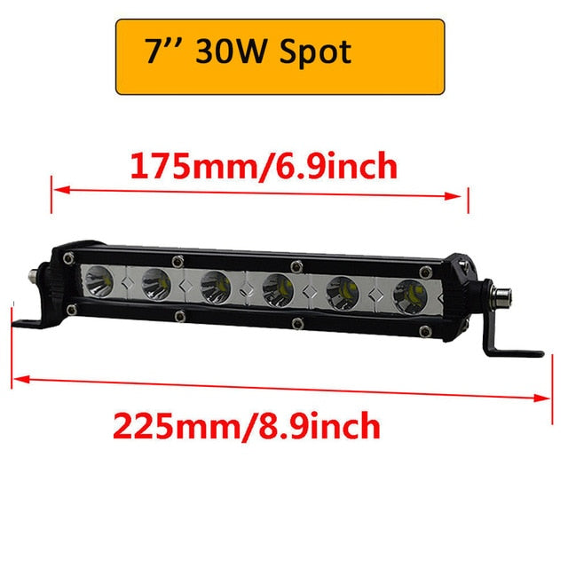 Auxtings Slim LED Light Bar Single Row 7" 13" 20" 25" 32" 38'' inch 90W 120W 150W 180W For SUV 4X4 Off Road LED Work Light Lamp