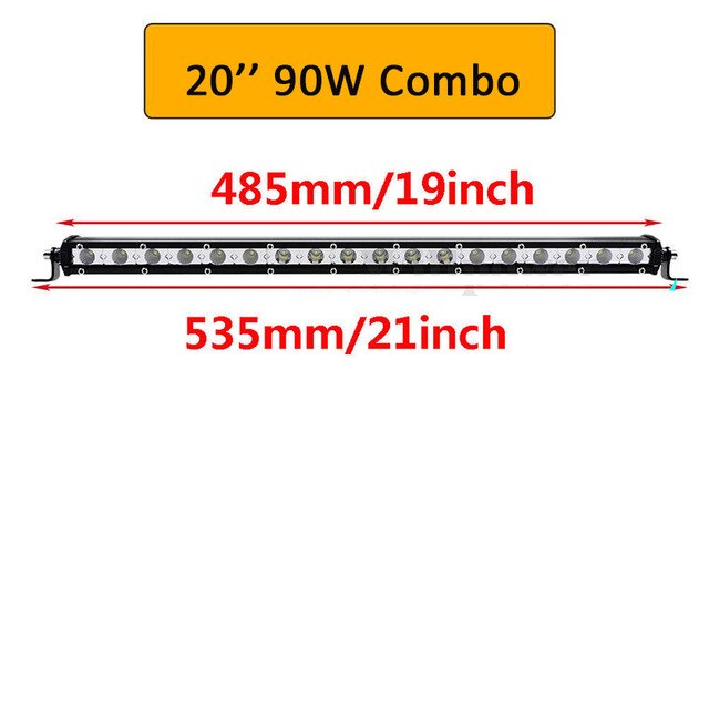 Auxtings Slim LED Light Bar Single Row 7" 13" 20" 25" 32" 38'' inch 90W 120W 150W 180W For SUV 4X4 Off Road LED Work Light Lamp