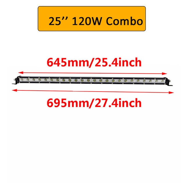 Auxtings Slim LED Light Bar Single Row 7" 13" 20" 25" 32" 38'' inch 90W 120W 150W 180W For SUV 4X4 Off Road LED Work Light Lamp