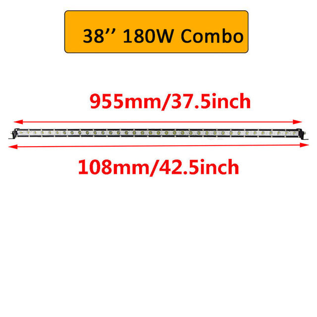 Auxtings Slim LED Light Bar Single Row 7" 13" 20" 25" 32" 38'' inch 90W 120W 150W 180W For SUV 4X4 Off Road LED Work Light Lamp