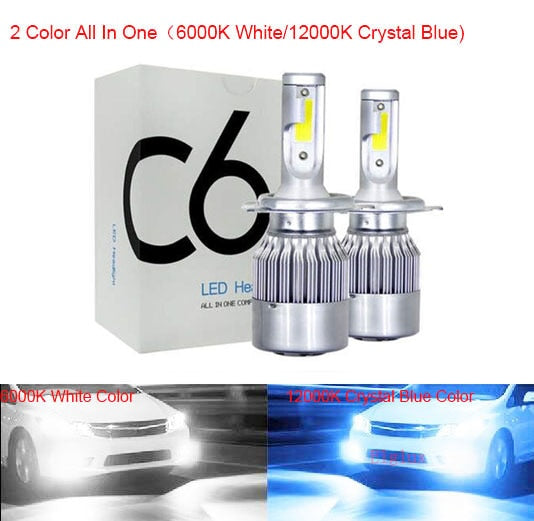 Muxall 8000LM/Pair LED Headlight Bulbs 72W Auto Lights Car H7 LED H1 H3 H27 H11 HB3 HB4 H4 H13 9004 9007 Car Styling Lamp