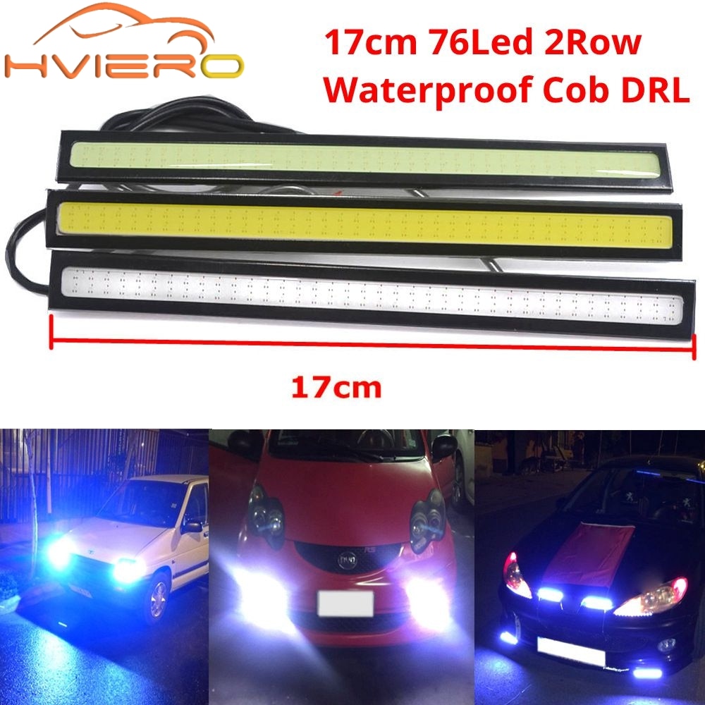 14cm 17cm White Blue Red COB DRL LED DC 12V 28 76Leds Daytime Running Light Auto Lamp External Light Waterproof Fog Lamp Car Led