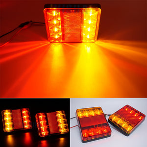 2x 12V Waterproof Durable Car Truck LED Rear Tail Light Warning Lights Rear Lamp for Trailer Caravans UTE Campers ATV Boats