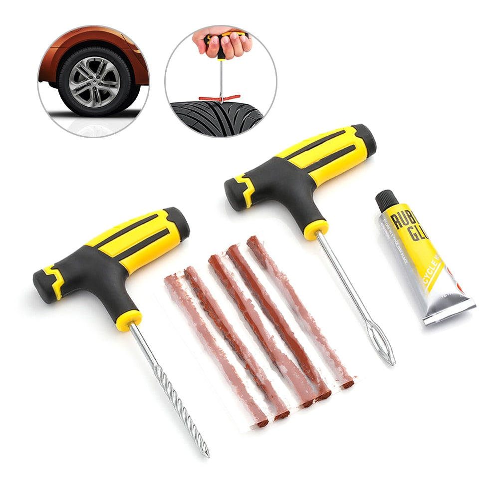 Car Tire Repair Tool Tire Repair Kit Studding Tool Set Auto Bike Tubeless Tire Tyre Puncture Plug Garage Car Accessories